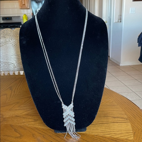 Chic Silver Tassel Necklace - Picture 2 of 7